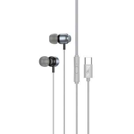 Металлические вакуумные наушники Hoco M122 Type-C серые Металлические вакуумные наушники Hoco M122 Type-C серые