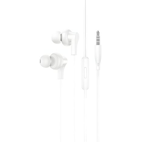 Вакуумные наушники Hoco M114 белые с микрофоном Вакуумные наушники Hoco M114 белые с микрофоном