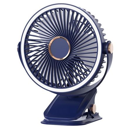 Вентилятор акумуляторний, портативний, з прищіпкою, 5W, 1200mAh, 12h, Blue Вентилятор акумуляторний, портативний, з прищіпкою, 5W, 1200mAh, 12h, Blue