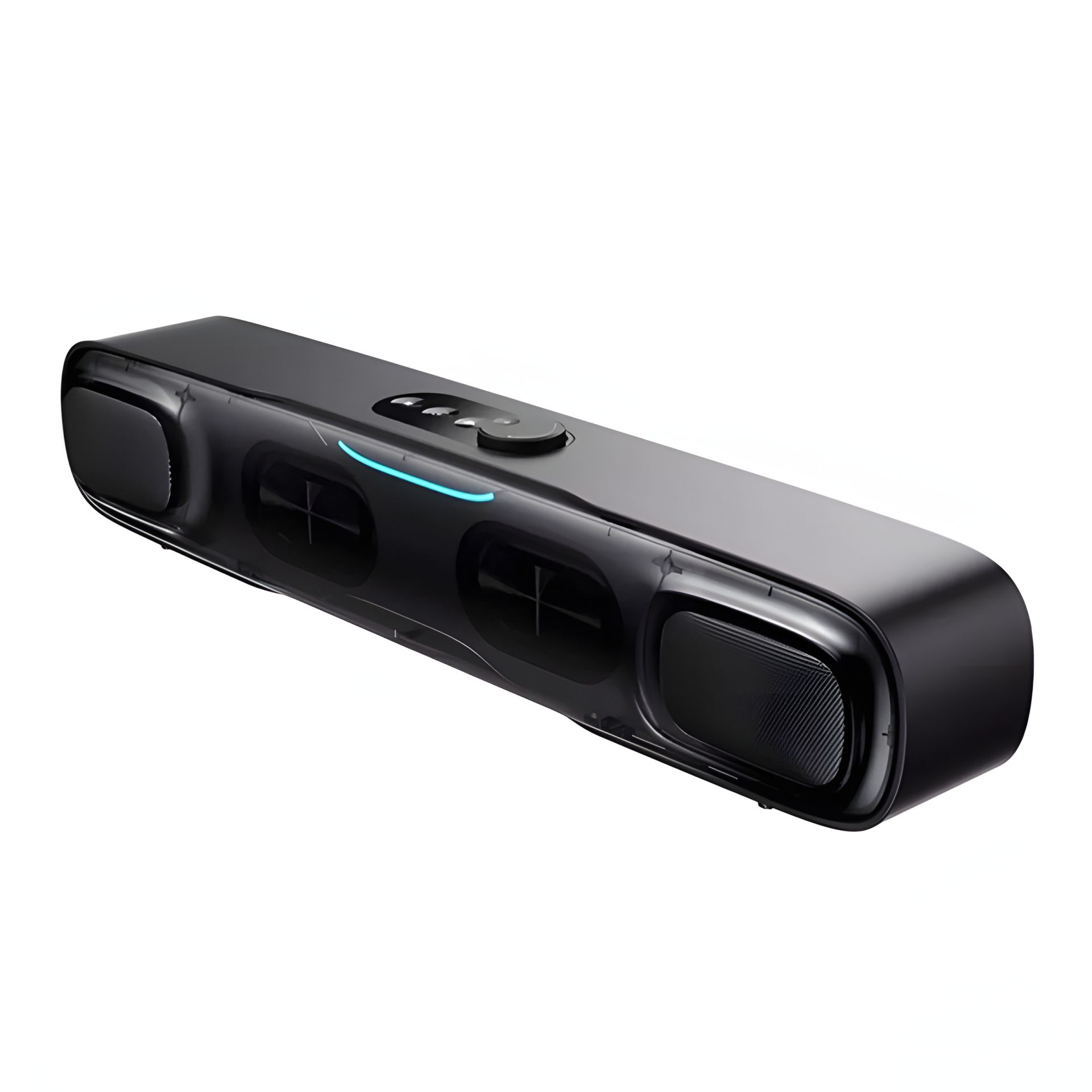 Акустична система BASEUS AeQur DS10 Mini Soundbar (з батареєю) BT5.3, AUX, USB, OTA, RGB, 2.5W*2, 5000mAh, 12h, чорна Акустична система BASEUS AeQur DS10 Mini Soundbar (з батареєю) BT5.3, AUX, USB, OTA, RGB, 2.5W*2, 5000mAh, 12h, чорна