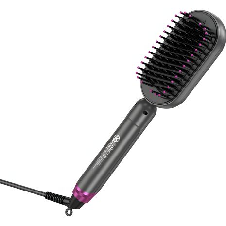 Розово-красная Электрическая расческа выпрямитель для волос Hoco HP44 Розово-красная Электрическая расческа выпрямитель для волос Hoco HP44