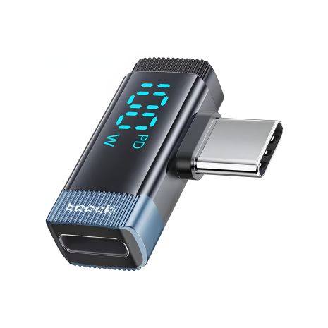 Угловой адаптер Toocki с дисплеем, Type-C, 100W мощность определения, синий-серый, TQ-X33C2G