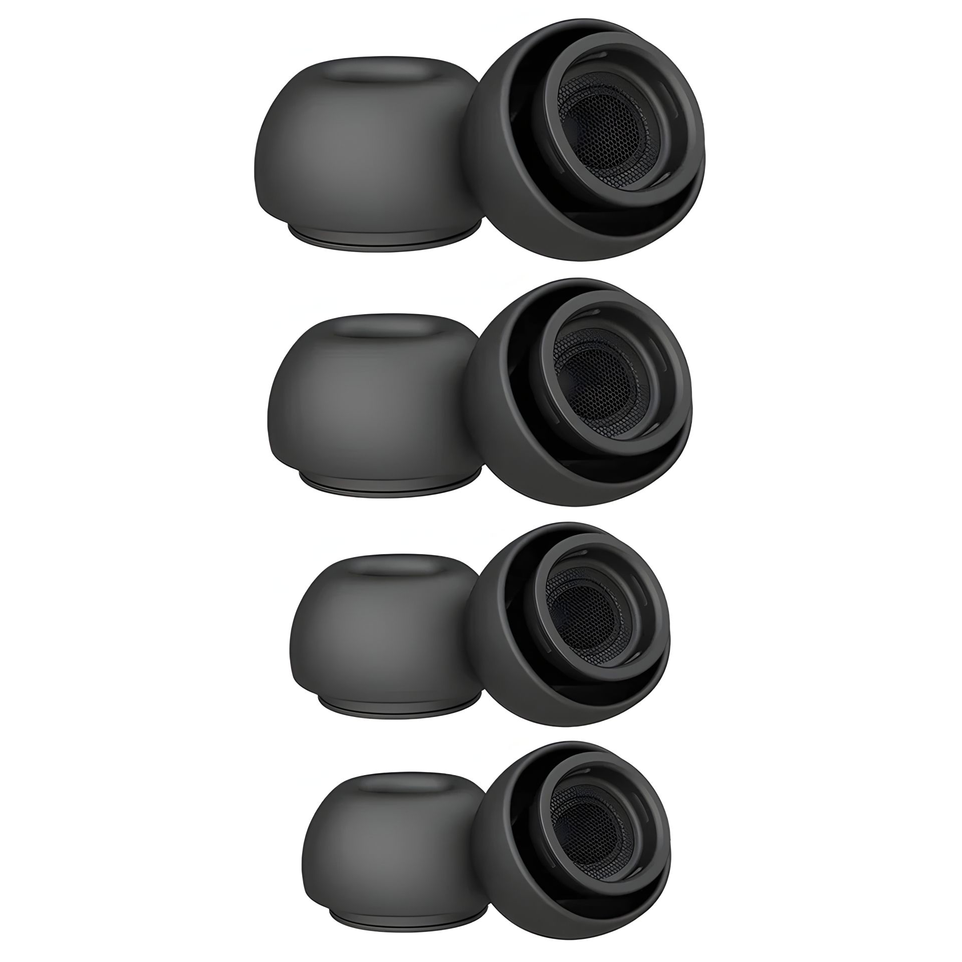 Комплект амбушур для AirPods Pro 1-2, 4шт (XS, S, M, L), силікон, Black Комплект амбушур для AirPods Pro 1-2, 4шт (XS, S, M, L), силікон, Black