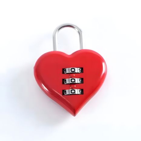 Мини-кодовый замок в форме сердца ML011MRH с 3 цифрами, красный