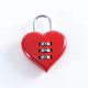 Міні-замок кодовий ML011MRH у вигляді серця, 3 цифри, червоний Міні-замок кодовий ML011MRH у вигляді серця, 3 цифри, червоний
