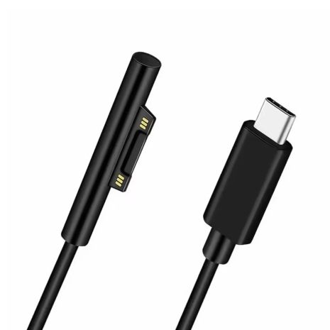 Кабель-Адаптер Type-C (M) для Microsoft Surface - PD 15V 3A - для Surface Pro 3/4/5/6/7/8 - Go 1/2/3 - Laptop 1/2/3/4 - 1.5м - Чёрный Кабель-Адаптер Type-C (M) для Microsoft Surface - PD 15V 3A - для Surface Pro 3/4/5/6/7/8 - Go 1/2/3 - Laptop 1/2/3/4 - 1.5м - Чёрный