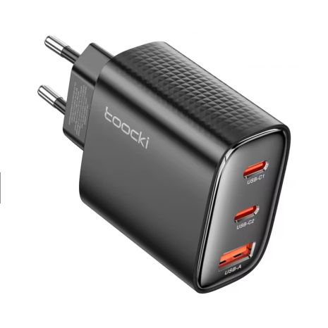 Toocki 40W GaN USB зарядное устройство Тип C QC 4.0 двойной порт, чёрный, для iPhone, Samsung и других