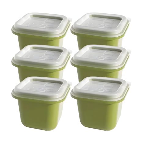 Формы для льда 46x54mm отдельные кубики, комплект 6шт, зеленые с крышкой