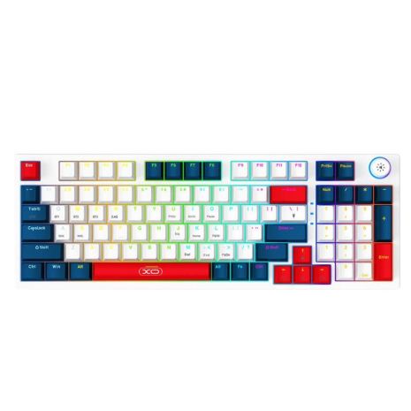 Игровая Беспроводная Клавиатура XO KB-08 Wireless 96-key Tri-mode Mechanical Белый+Синий+Красный