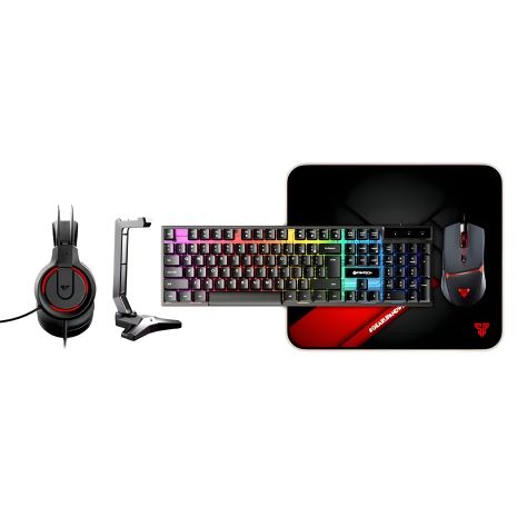 Комплект Fantech P51 5-в-1 Игровой (Клавиатура, Мышь, Коврик, Наушники с подставкой) Черный