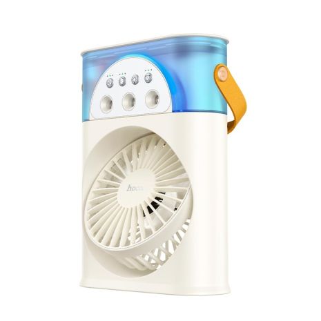 Многофункциональный вентилятор-увлажнитель HOCO Whale DF11 |3 speed, Abbient Light, 10h| Молочно-белый 2-in-1