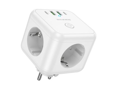 Удлинитель сетевой Borofone BAC11 (PD40W/2C2A) Белый (EU) Удлинитель сетевой Borofone BAC11 (PD40W/2C2A) Белый (EU)