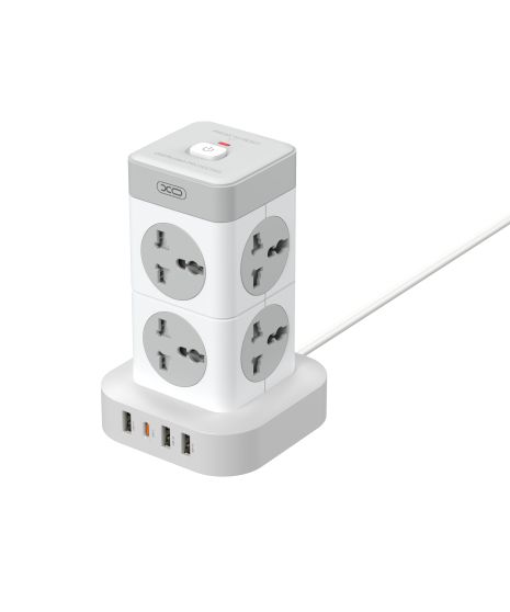 Удлинитель XO WL21 Tower Shaped 8AC socket+3USB-A+1USB-C Белый 2m Удлинитель XO WL21 Tower Shaped 8AC socket+3USB-A+1USB-C Белый 2m