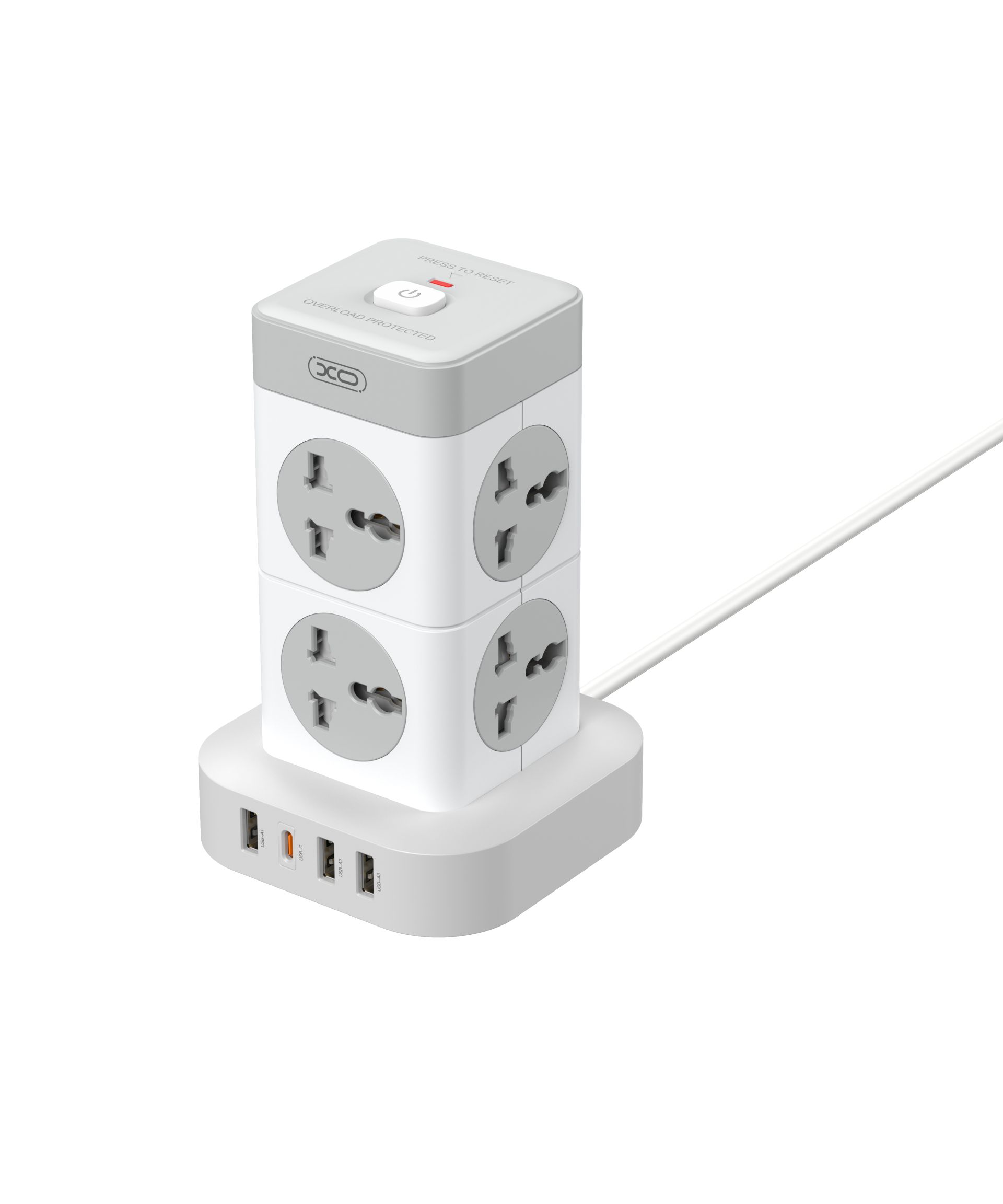 Удлинитель XO WL21 Tower Shaped 8AC socket+3USB-A+1USB-C Белый 2m Удлинитель XO WL21 Tower Shaped 8AC socket+3USB-A+1USB-C Белый 2m