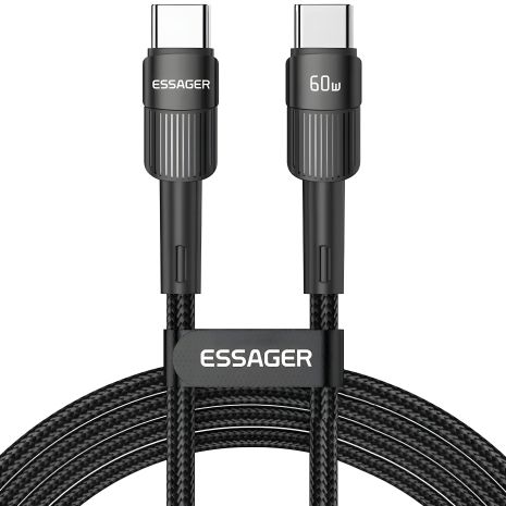 Essager 60W Braided 2m Type-C Cable Black