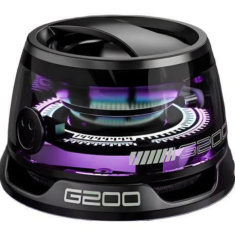 Outdoor Magnetic G200 Wireless Portable Mini Bluetooth Speaker with RGB Light and Phone Holder for Ios BLACK