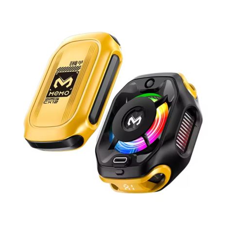Магнитный портативный кулер Memo CX12 с аккумулятором и дисплеем для смартфона Yellow