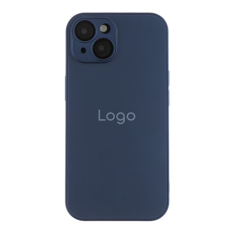 AG-Glass Matte Case with Camera Lens Protection and MagSafe for iPhone 15 Navy Blue