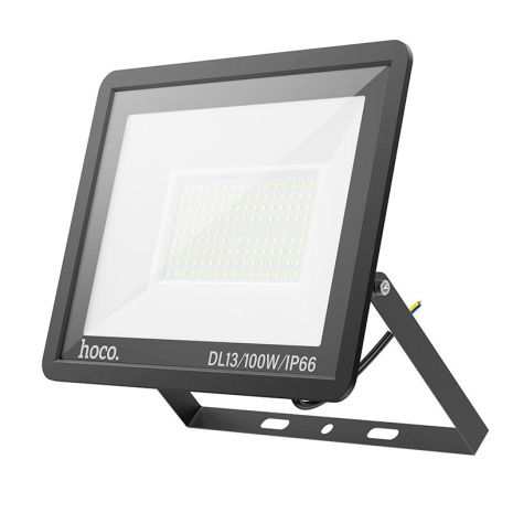 Ультратонкая лампа HOCO DL13 для улицы, светодиодная прожектор LED |100W, IP66| черная