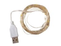 USB гирлянда нить 5M 50 LED тёплый свет