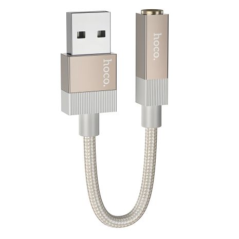 Переходник адаптер Hoco UPA32D USB на Jack 3.5 золото Переходник адаптер Hoco UPA32D USB на Jack 3.5 золото