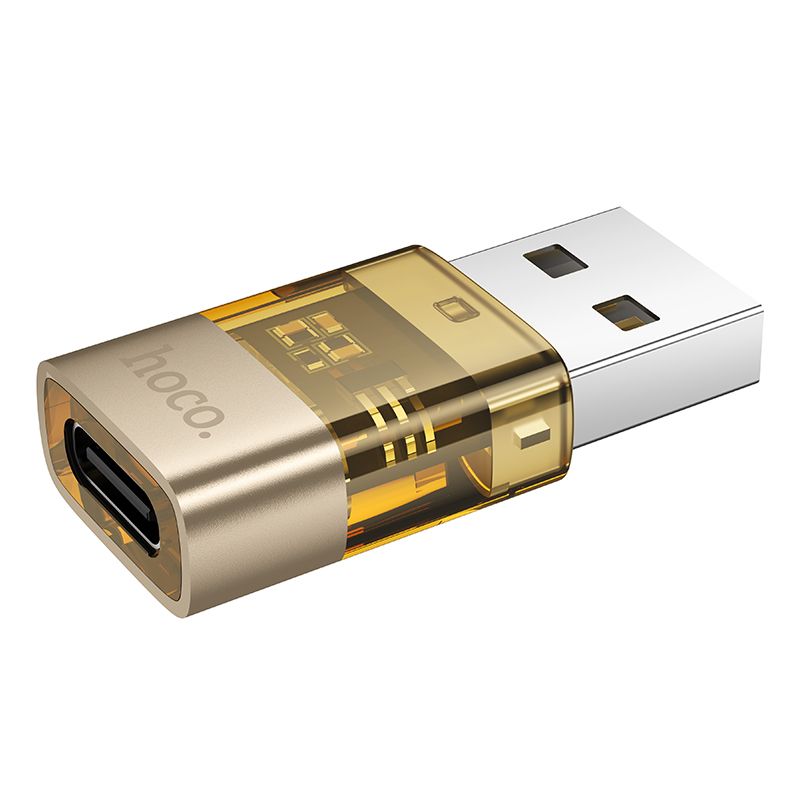 Адаптер переходник Hoco UA36C USB to Type-C gold Адаптер переходник Hoco UA36C USB to Type-C gold