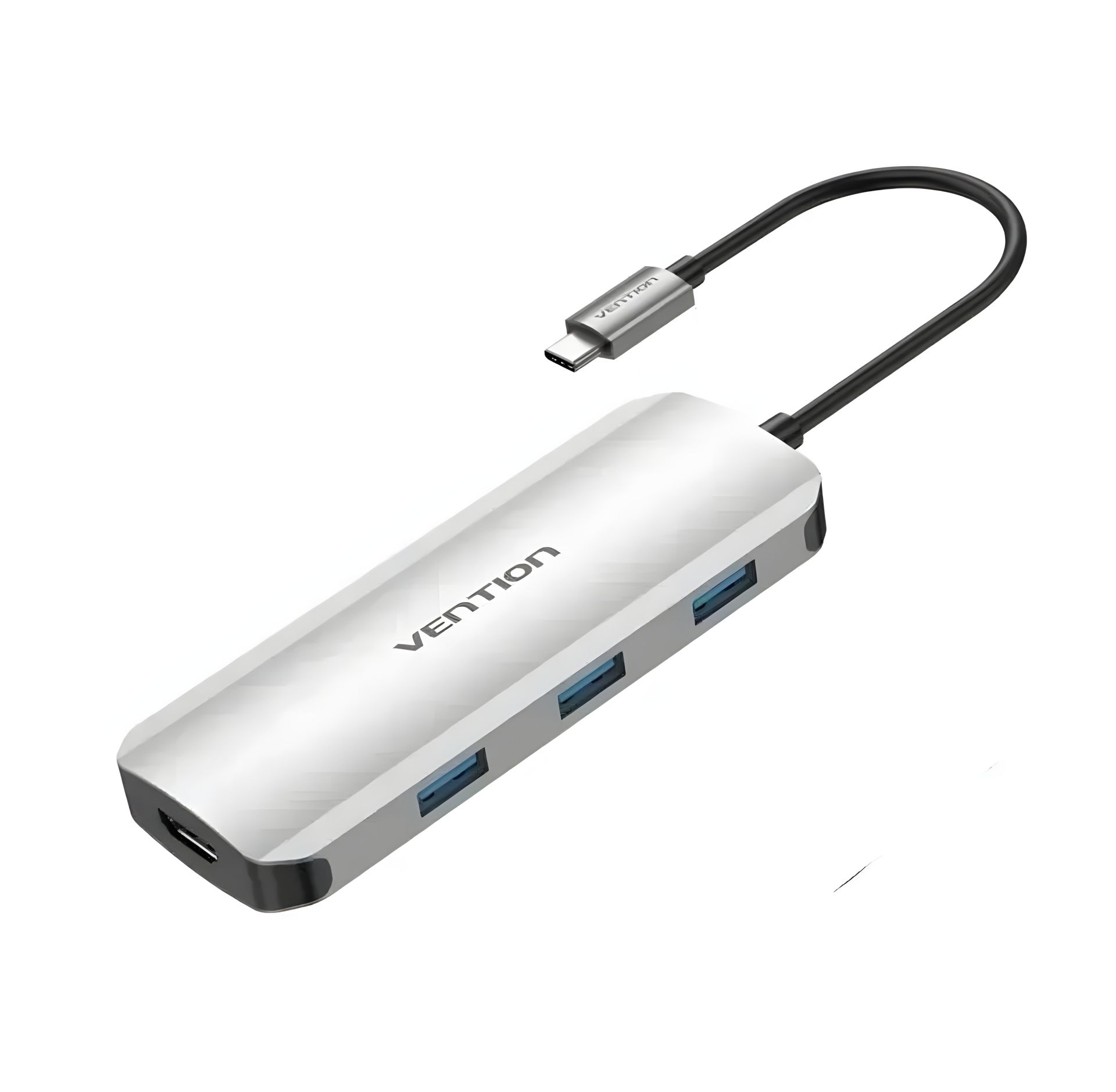 Vention USB-хаб Type-C к HDMI/USB 3.0x3/SD/TF/PD Docking Station серый 0.15M алюминиевый корпус TOJHB Vention USB-хаб Type-C к HDMI/USB 3.0x3/SD/TF/PD Docking Station серый 0.15M алюминиевый корпус TOJHB