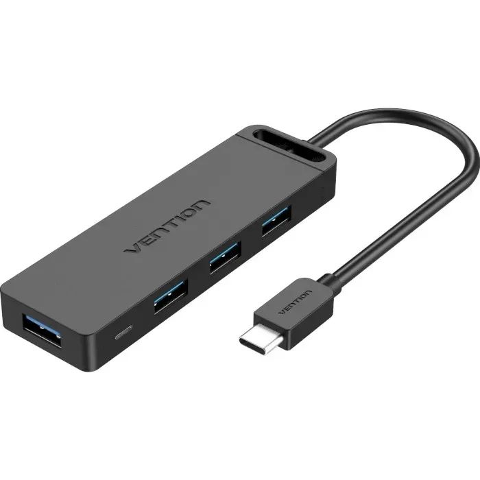 Vention USB-хаб Type-C к 4-Port USB 3.0 с блоком питания черный 0.5M ABS корпус TGKBD Vention USB-хаб Type-C к 4-Port USB 3.0 с блоком питания черный 0.5M ABS корпус TGKBD