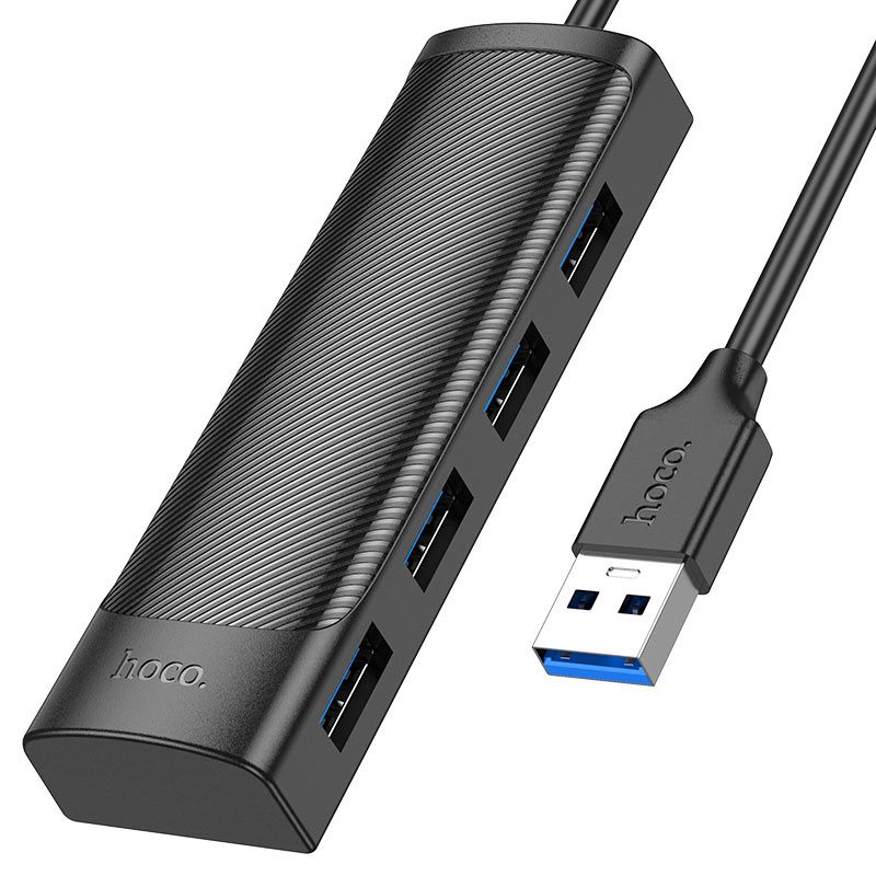 HOCO HUB конвертер HB41 USB2.0 черный (USB к USB 2.0*4/1.2m) HOCO HUB конвертер HB41 USB2.0 черный (USB к USB 2.0*4/1.2m)