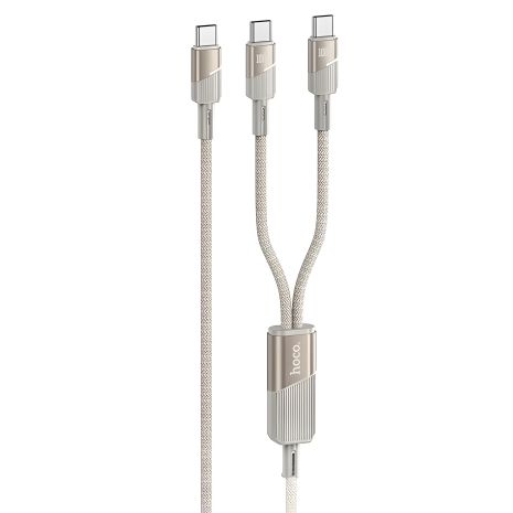 Кабель Hoco U139 2-в-1 Type-C к Type-C/Type-C PD 100W 1.2m золотой