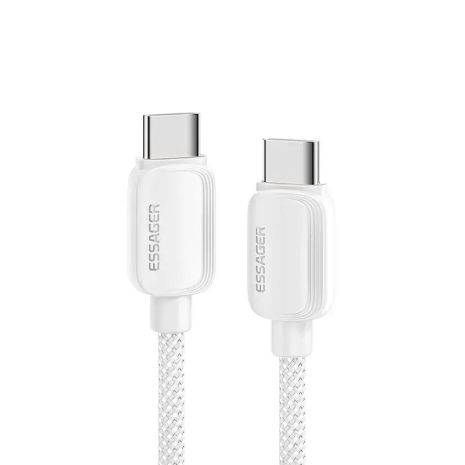 Кабель ESSAGER Waves Type-C к Type-C 100W 1m белый
