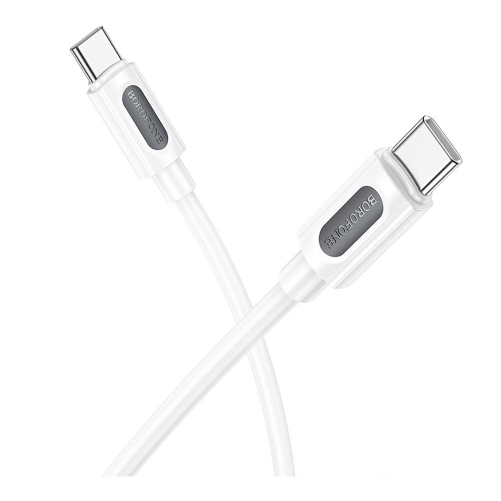 USB кабель Borofone BX114 силикон Type-C to Type-C 60W белый USB кабель Borofone BX114 силикон Type-C to Type-C 60W белый