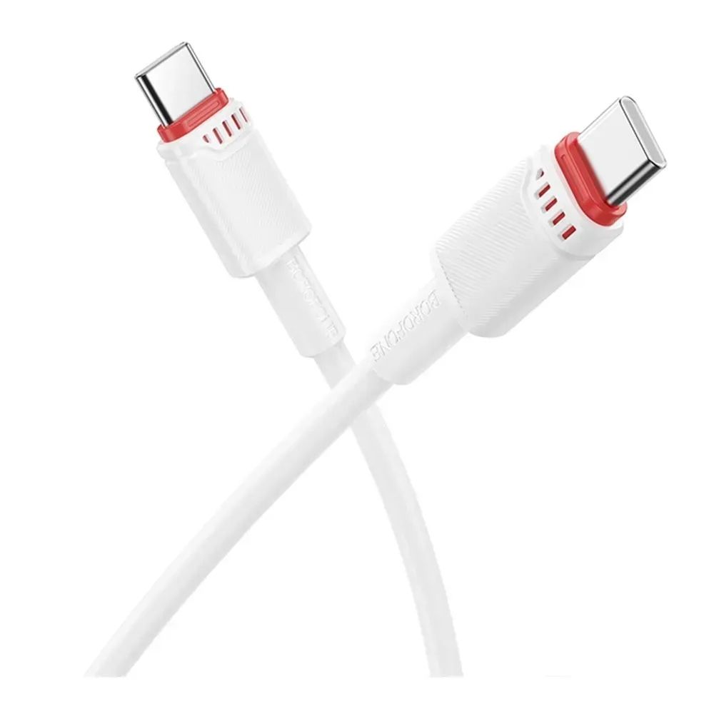 USB кабель Borofone BX110 Type-C to Type-C 60W белый USB кабель Borofone BX110 Type-C to Type-C 60W белый