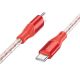 Silicone charging data cable Borofone BX96 Type-C to Type-C PD 60W 1m красный Silicone charging data cable Borofone BX96 Type-C to Type-C PD 60W 1m красный