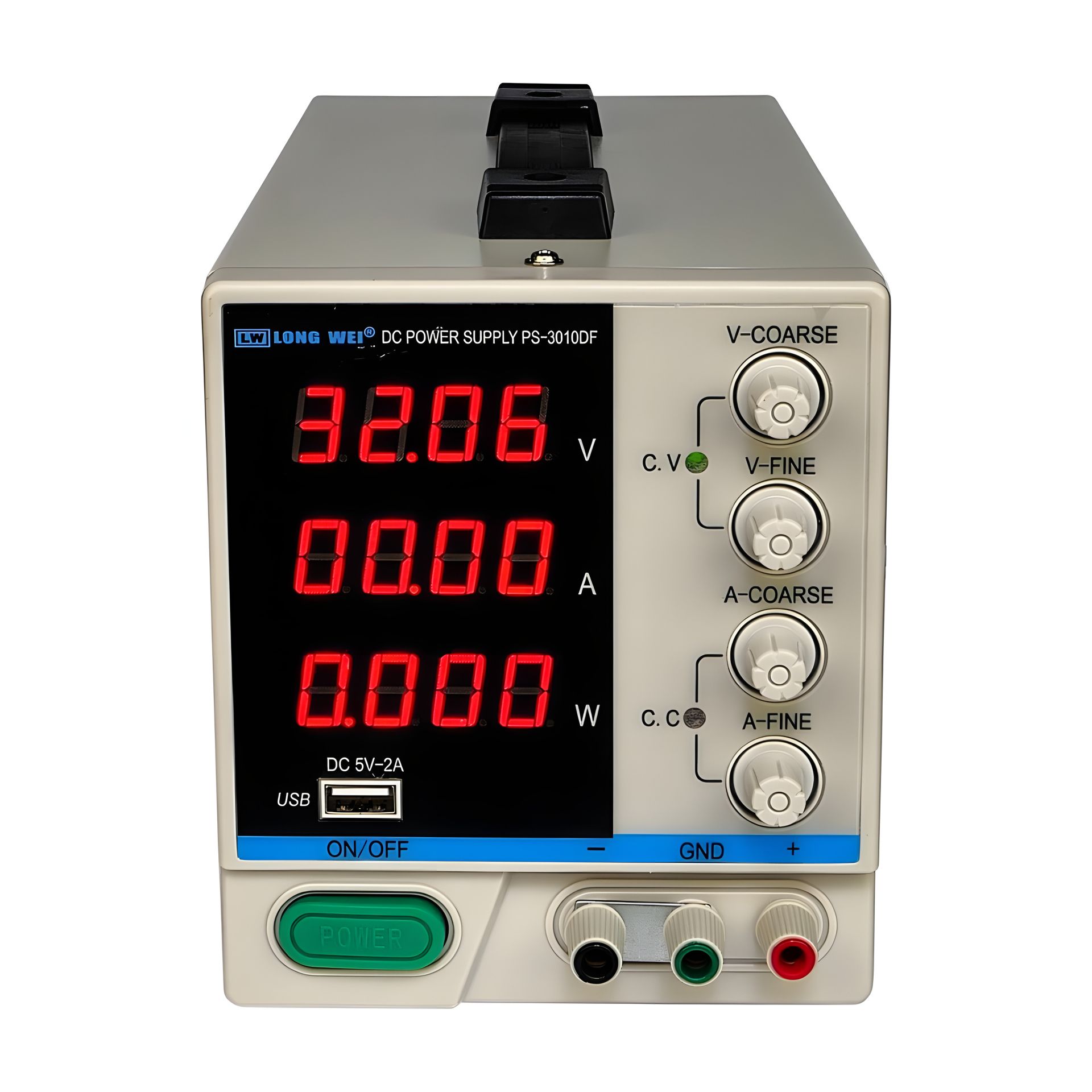 Импульсный лабораторный блок питания Long Wei PS-3010DF 30V 10A с цифровой индикацией (V/A/W) и USB 5V/2A Импульсный лабораторный блок питания Long Wei PS-3010DF 30V 10A с цифровой индикацией (V/A/W) и USB 5V/2A