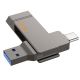 Флеш накопичувач USB Hoco UD15, 256GB, 2 в 1, USB 3.2, Type-C, металевий, gray Флеш накопичувач USB Hoco UD15, 256GB, 2 в 1, USB 3.2, Type-C, металевий, gray