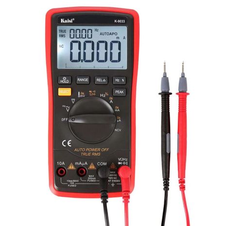 Kaisi 9033 цифровой мультиметр / Auto режим / True RMS / автоотключение / подсветка