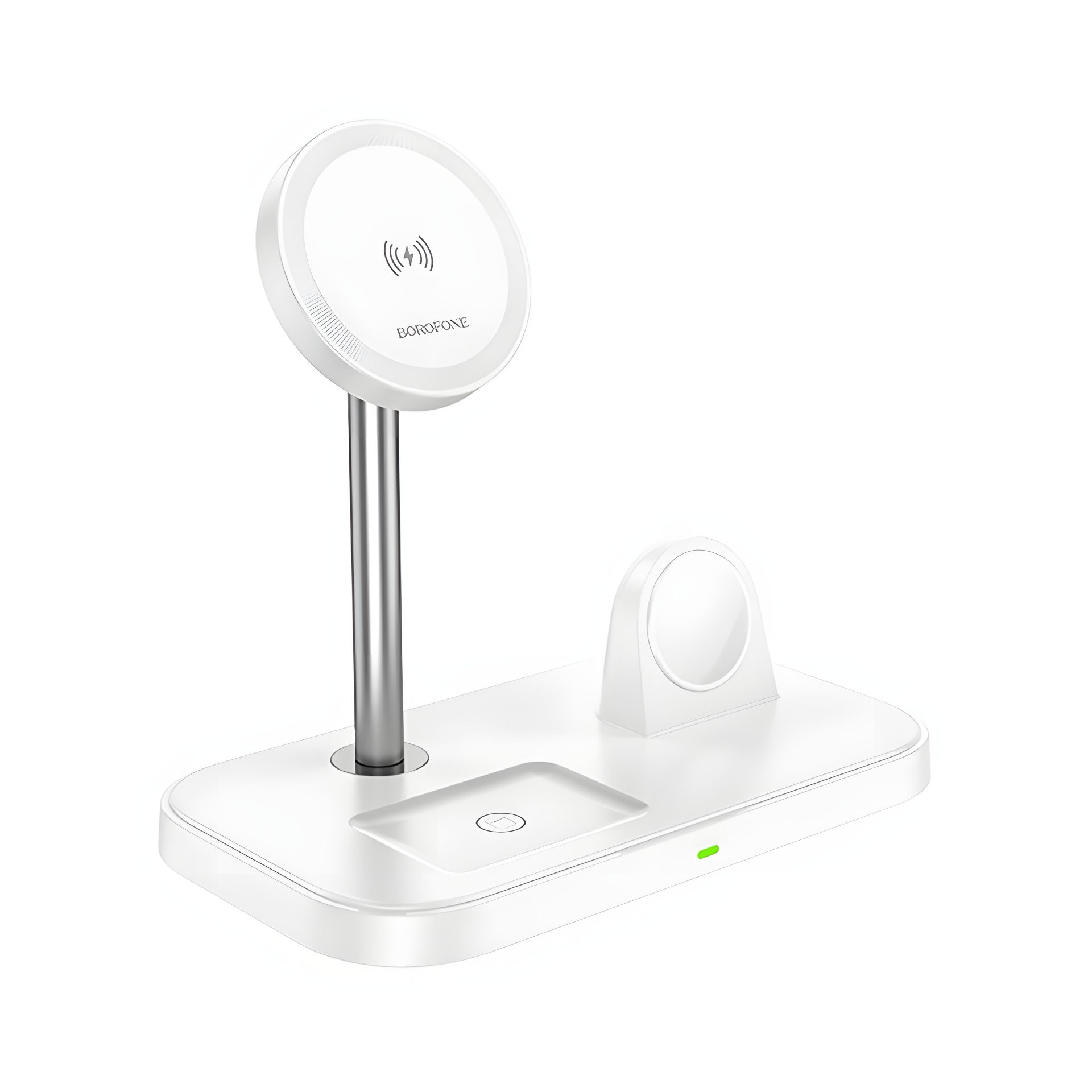 Бездротовий зарядний пристрій Borofone BQ29, 3в1, 15W, білий Бездротовий зарядний пристрій Borofone BQ29, 3в1, 15W, білий