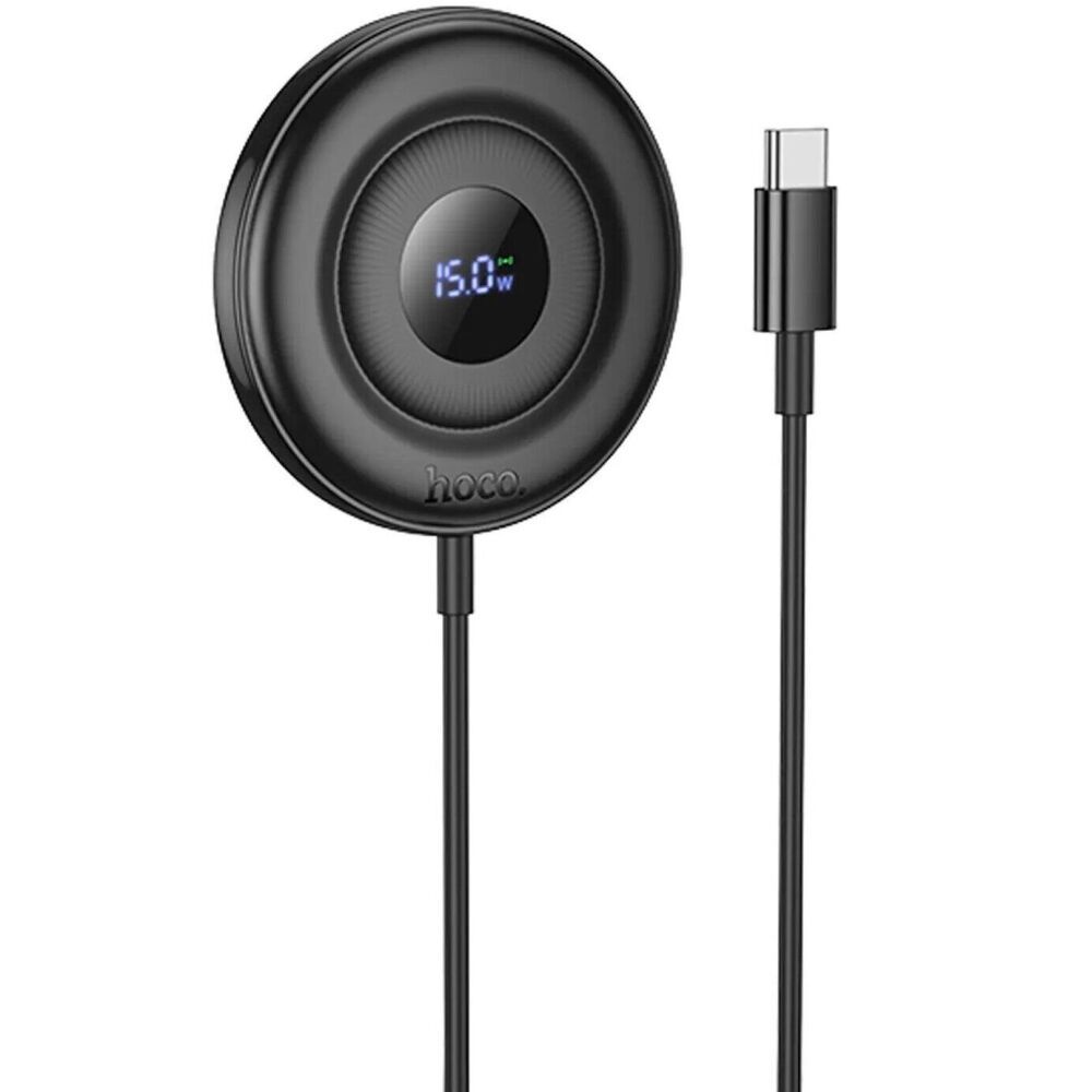 Беспроводное зарядное Hoco CW61 с цифровым дисплеем магнитное black Беспроводное зарядное Hoco CW61 с цифровым дисплеем магнитное black