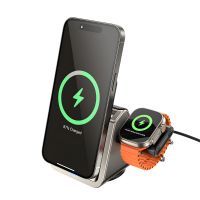 Borofone BQ30 3в1 Бездротовий зарядний пристрій - metal gray