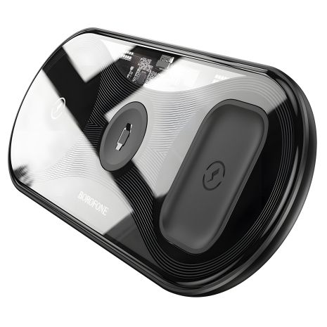 Зарядное устройство Borofone BQ19 3в1 W15 беспроводное черное Зарядное устройство Borofone BQ19 3в1 W15 беспроводное черное