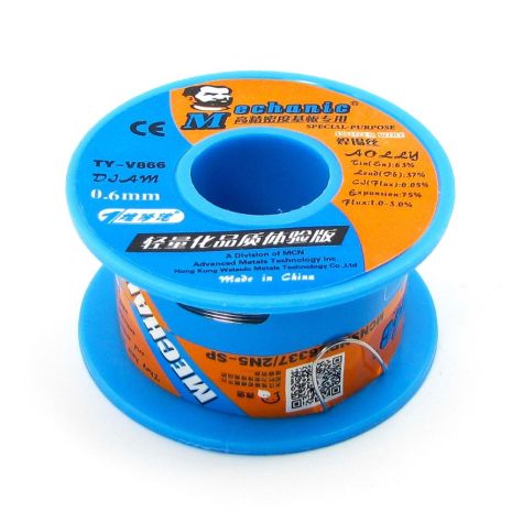 Mechanic припой TY-V866 40 гр, 0.6 мм, Sn 63%, Pb 37% Mechanic припой TY-V866 40 гр, 0.6 мм, Sn 63%, Pb 37%