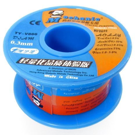 Mechanic припой TY-V866 40 гр, 0.3 мм, Sn 63%, Pb 37% Mechanic припой TY-V866 40 гр, 0.3 мм, Sn 63%, Pb 37%