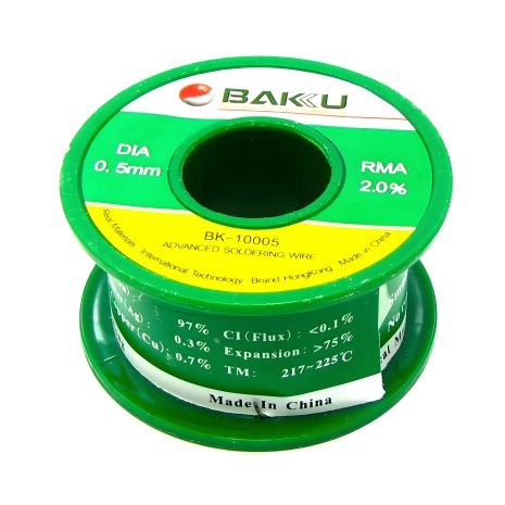 Baku припой BK-10005 (0.5 мм, Sn 97%, Ag 0.3%, Cu 0.7%, rma 2%) Baku припой BK-10005 (0.5 мм, Sn 97%, Ag 0.3%, Cu 0.7%, rma 2%)