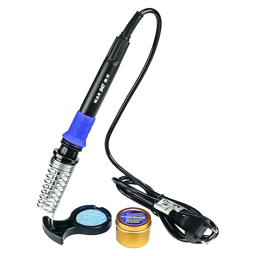 Паяльник WEP 947-VII с подставкой, индикатором работы, жалом 900M, выключатель, рег. t 220-480 гр C (60W, 220V) Паяльник WEP 947-VII с подставкой, индикатором работы, жалом 900M, выключатель, рег. t 220-480 гр C (60W, 220V)