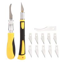 Набор скальпелей WLXY WL-9303AB: нож (диаметр 8 мм) с лезвиями №11 (11 шт.), нож (диаметр 10 мм) с серповидными лезвиями (2 шт.)