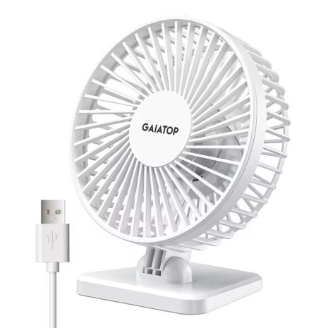 Белый Настольный USB- вентилятор Hoco Gaiatop TF30