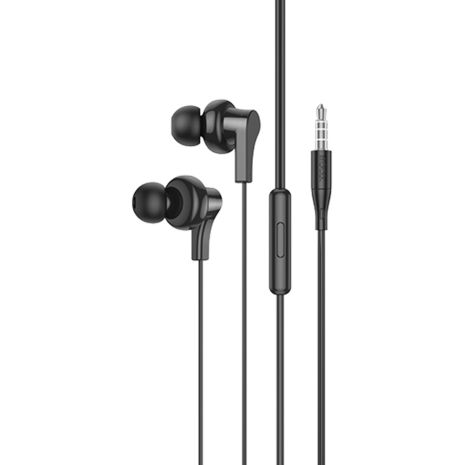 Дротові навушники Hoco M114, вакуумні, із мікрофоном, 1.2m, black