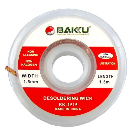Очиститель припоя Baku BK-1515 (красная метка, 1.5mm x 0.75m) Очиститель припоя Baku BK-1515 (красная метка, 1.5mm x 0.75m)