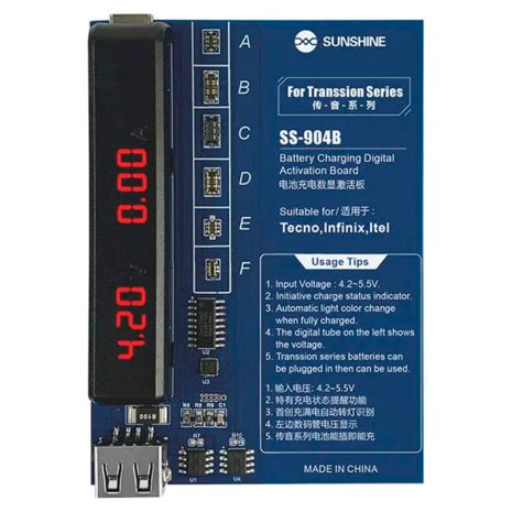 Sunshine SS-904B активатор аккумуляторов для Tecno / Itel / Infinix Sunshine SS-904B активатор аккумуляторов для Tecno / Itel / Infinix